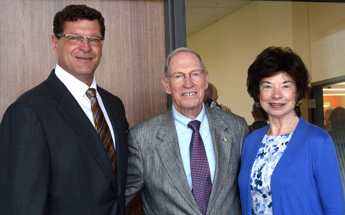 Left to right: Scott ’91, Roger ’63, ’66, and Sally Read